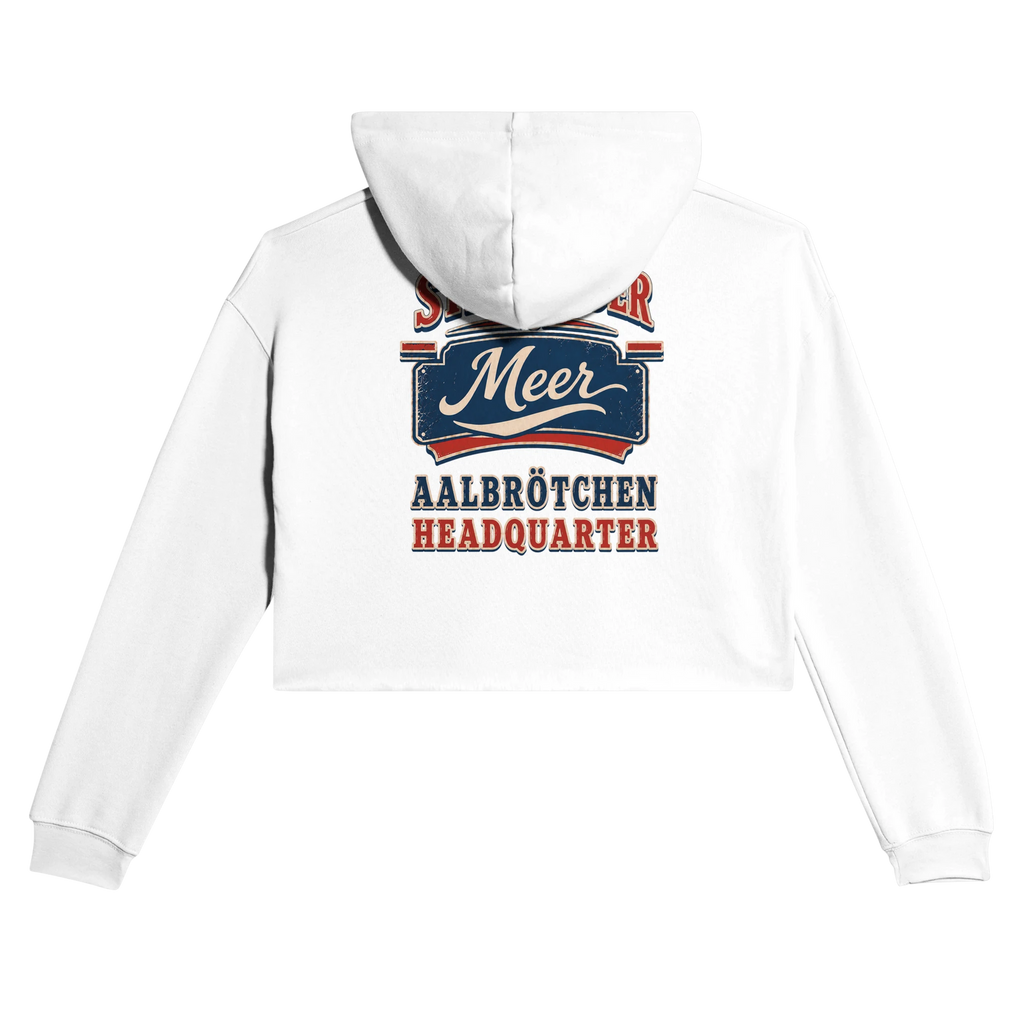 Damen-Hoodie in Pfirsich mit Motiv „Aalbrötchen“