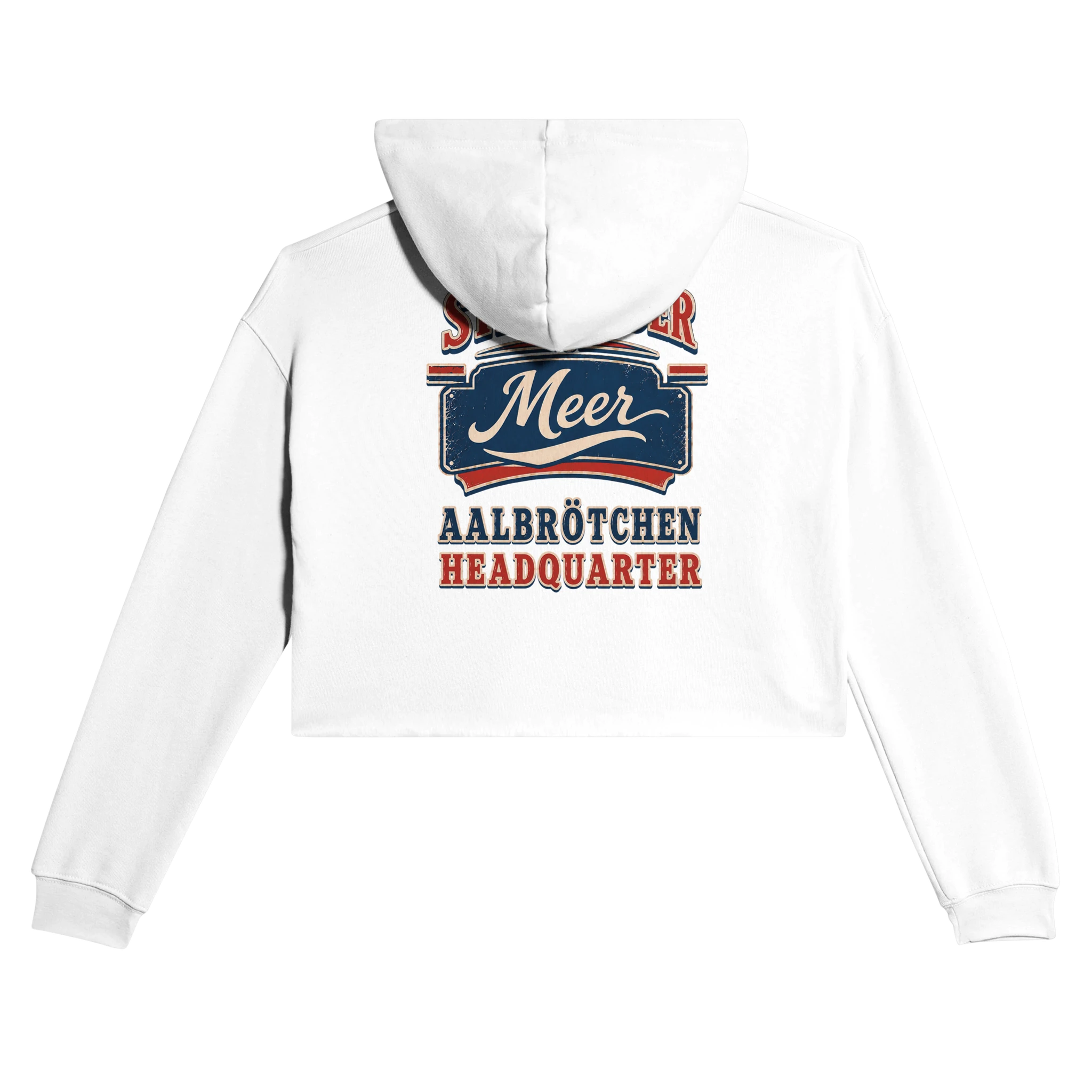 Damen-Hoodie in Pfirsich mit Motiv „Aalbrötchen“