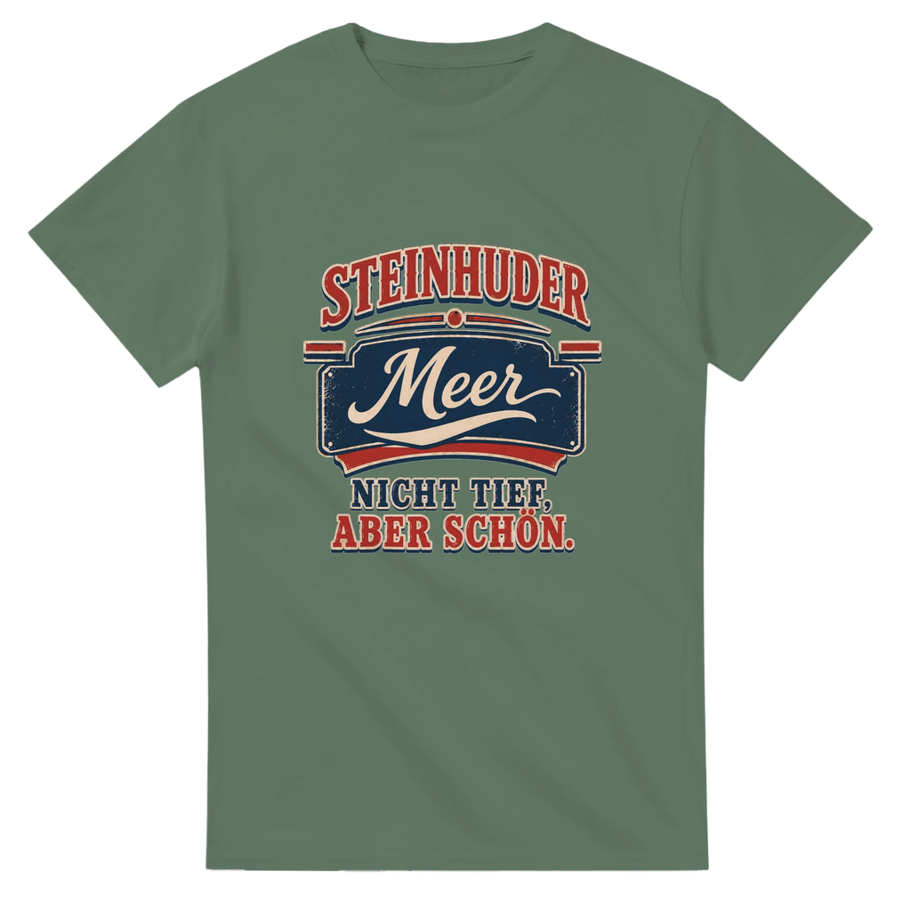 T-Shirt in Weiß mit Motiv „Nicht tief, aber schön.“