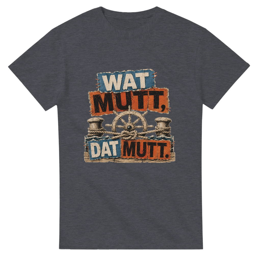 T-Shirt in Weiß mit Motiv „Wat Mutt, Dat Mutt.“