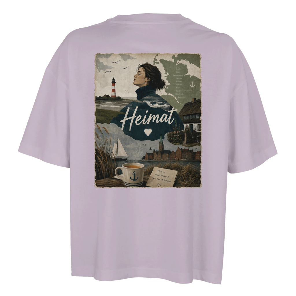 Damen-T-Shirt in Weiß mit Motiv „Heimat mit Herz“