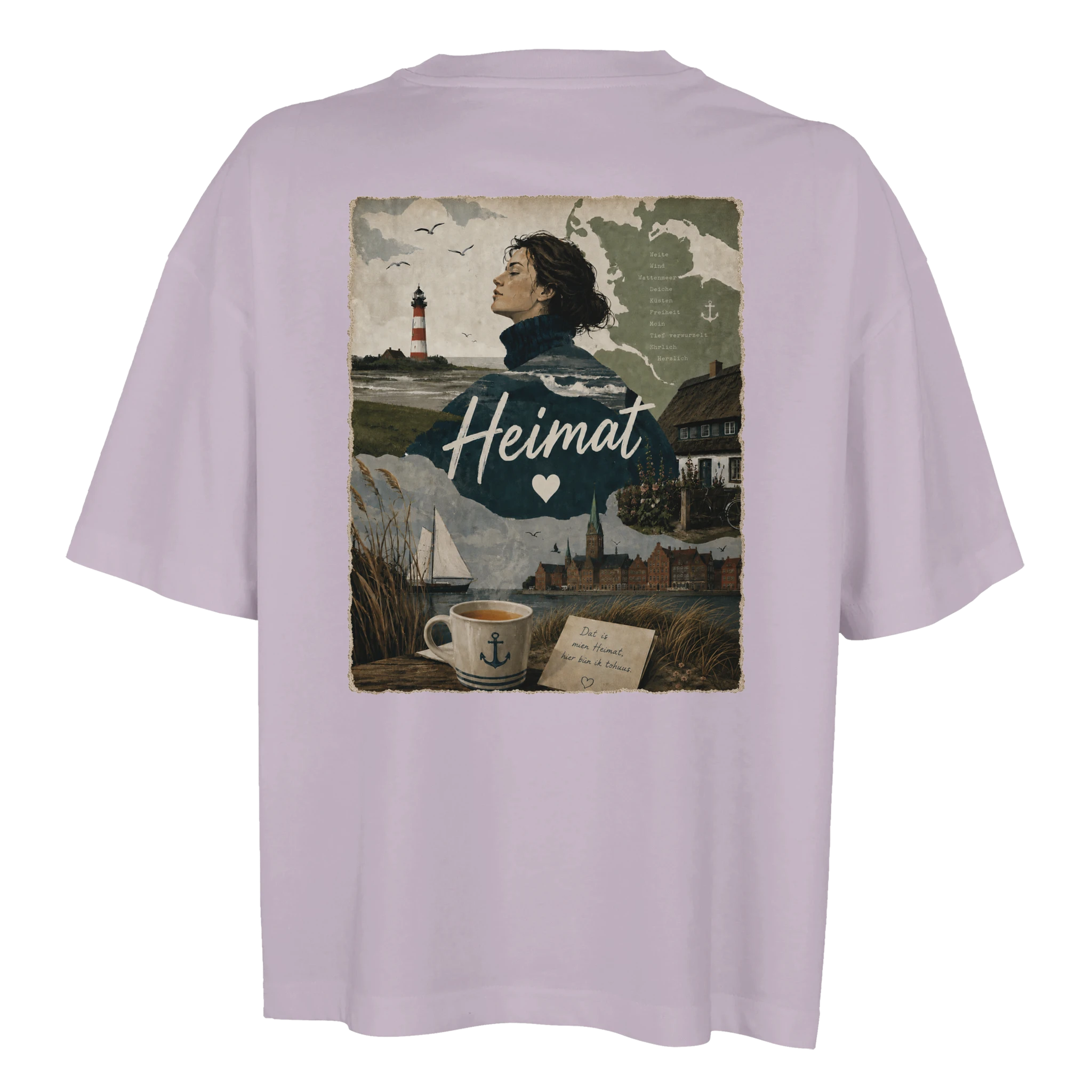 Damen-T-Shirt in Weiß mit Motiv „Heimat mit Herz“