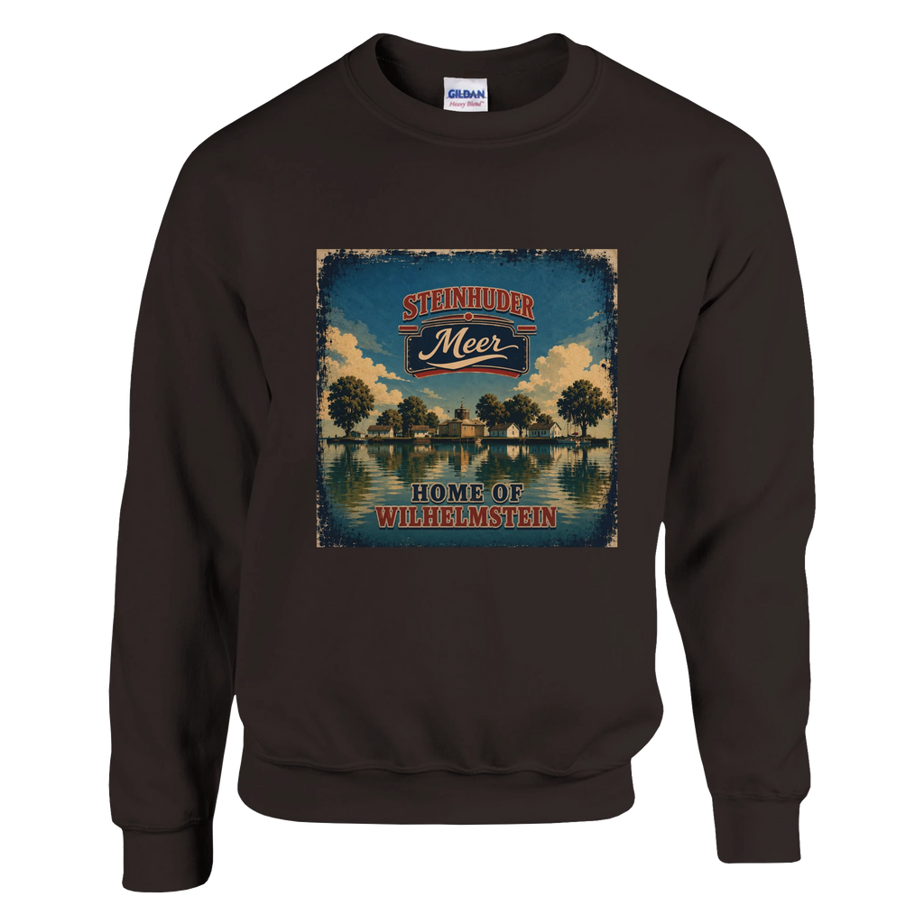 Pullover in Aschgrau mit Motiv „Insel Wilhelmstein“