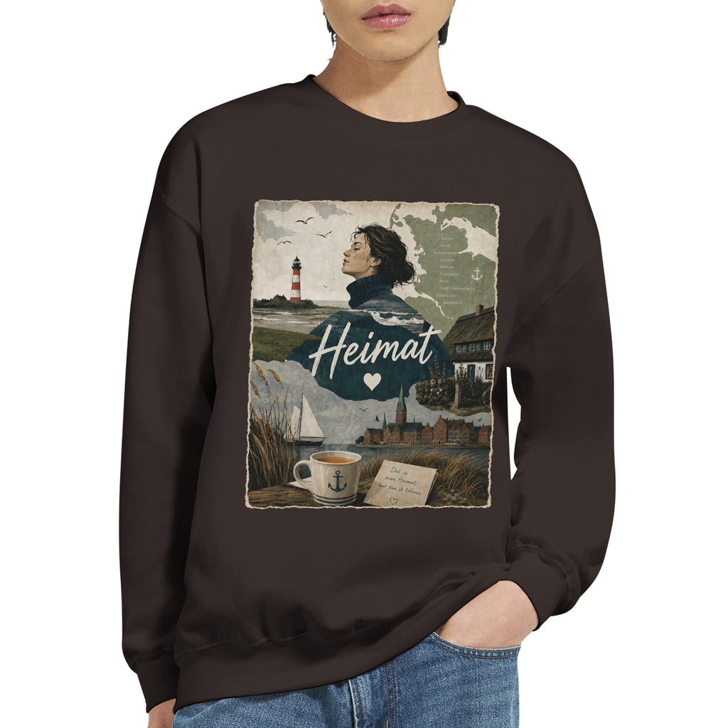Pullover in Hellrosa mit Motiv „Heimat mit Herz“