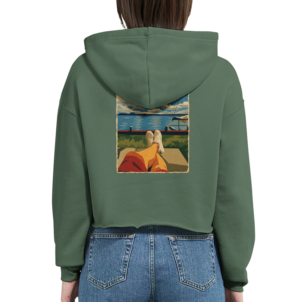 Damen-Hoodie in Weiß mit Motiv „Chillout“