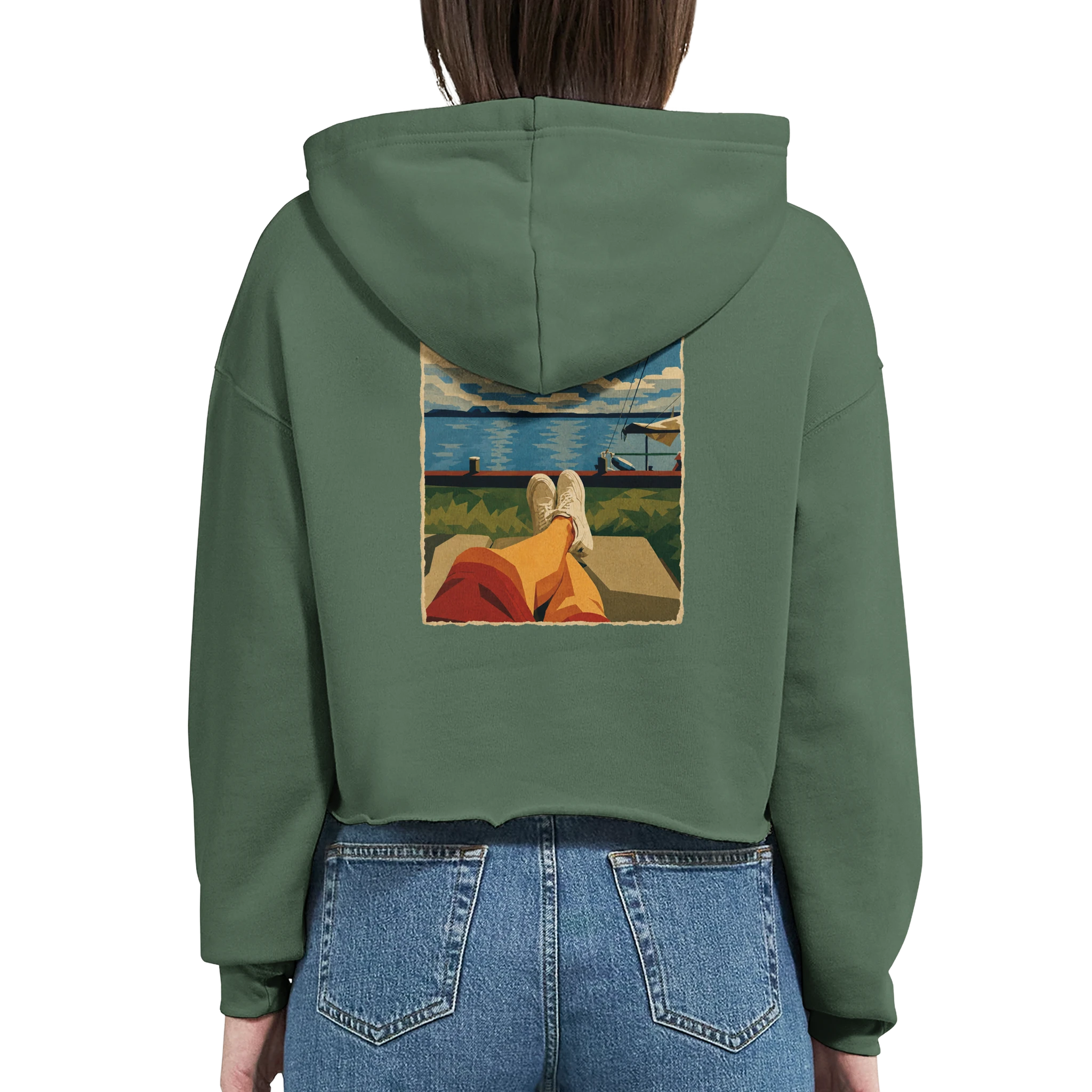 Damen-Hoodie in Weiß mit Motiv „Chillout“