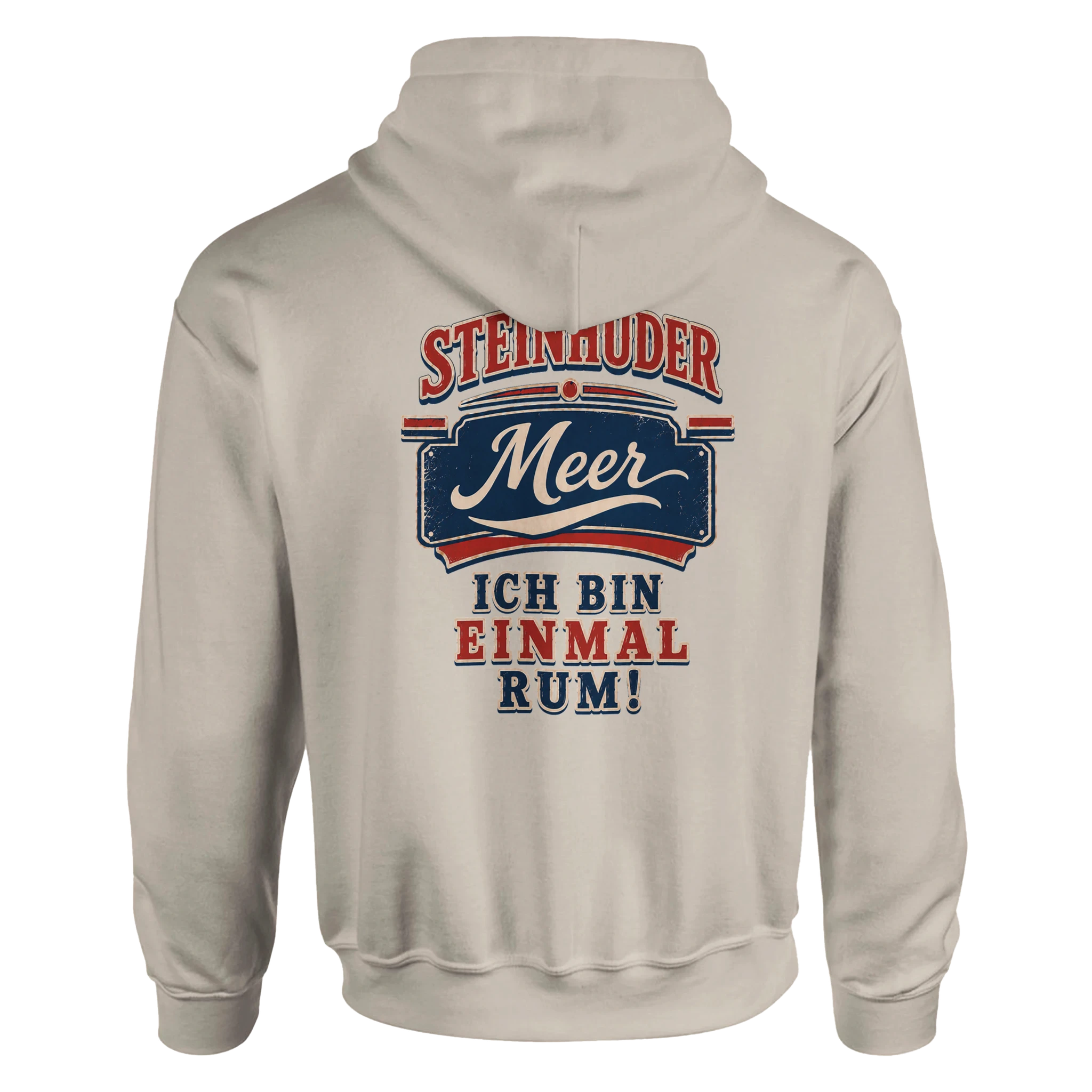 Hoodie in Weiß mit Motiv „Ich bin einmal rum“