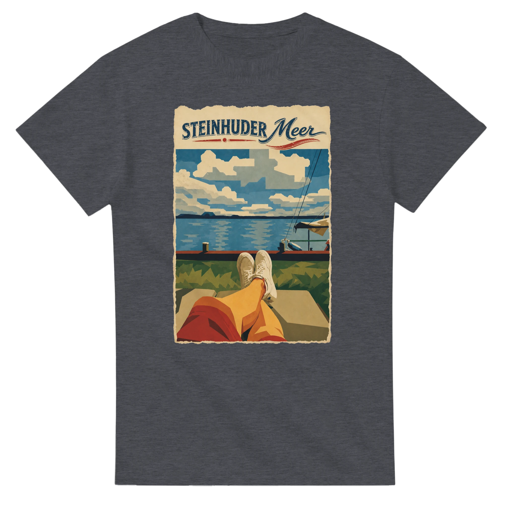T-Shirt in Natur mit Motiv „Chillout“