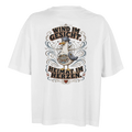 Damen-T-Shirt in Weiß mit Motiv „Wind im Gesicht. Heimat im Herzen. Möwe“