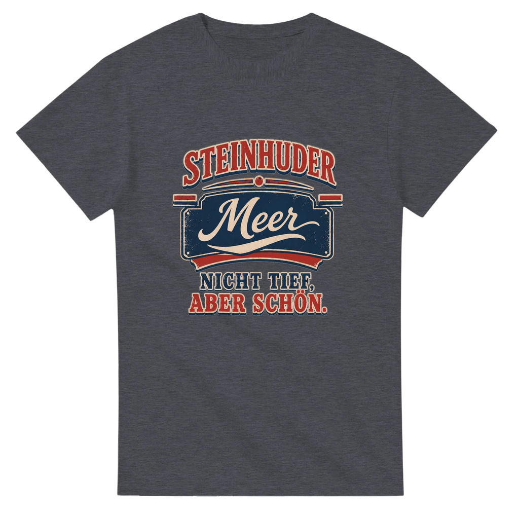 T-Shirt in Natur mit Motiv „Nicht tief, aber schön.“