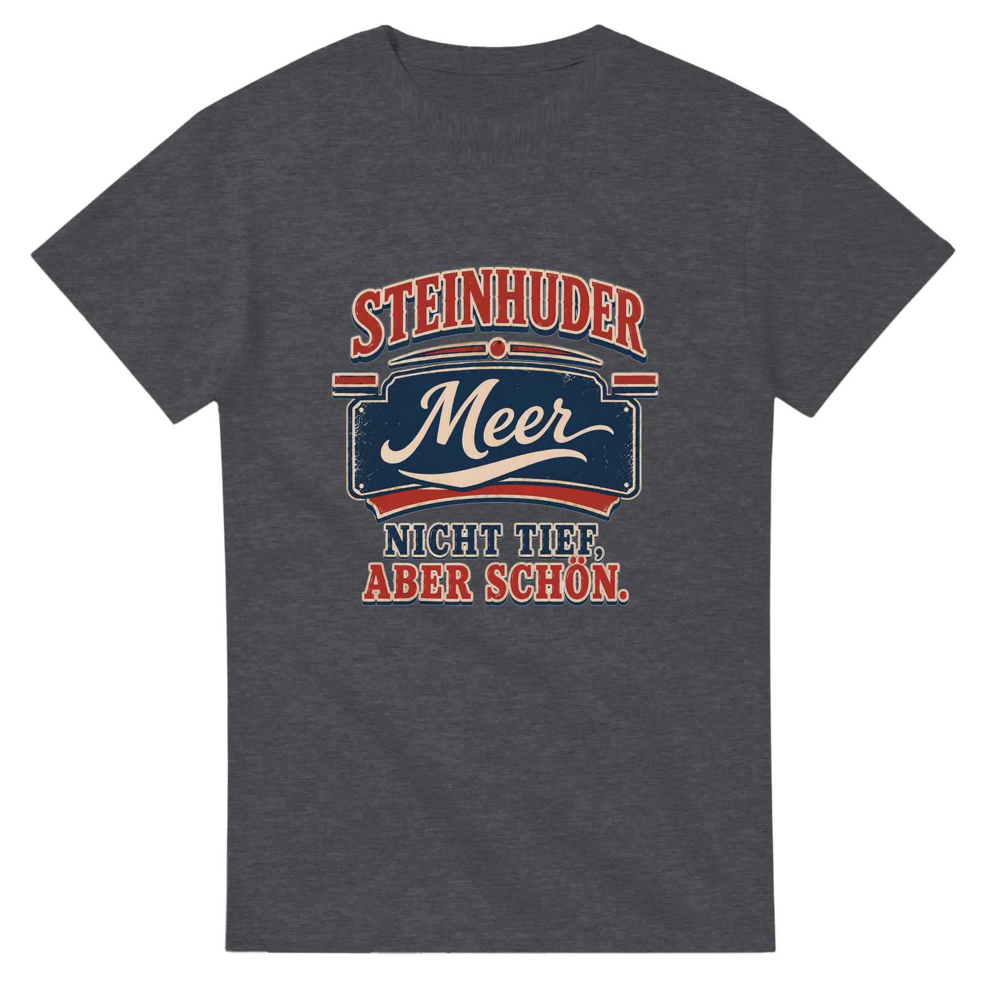 T-Shirt in Natur mit Motiv „Nicht tief, aber schön.“