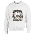 Pullover in Weiß mit Motiv „Gegenwind formt den Charakter“