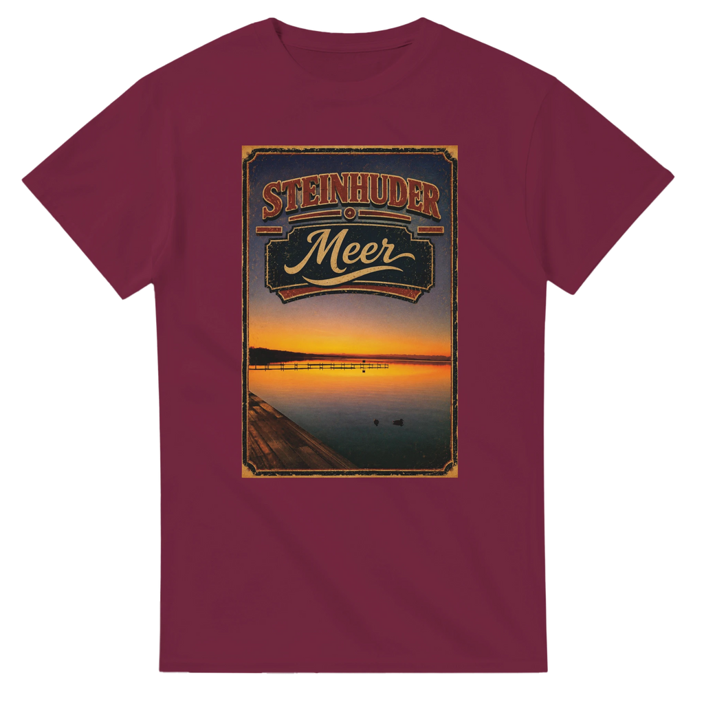 T-Shirt in Weiß mit Motiv „Steg an der Planke“