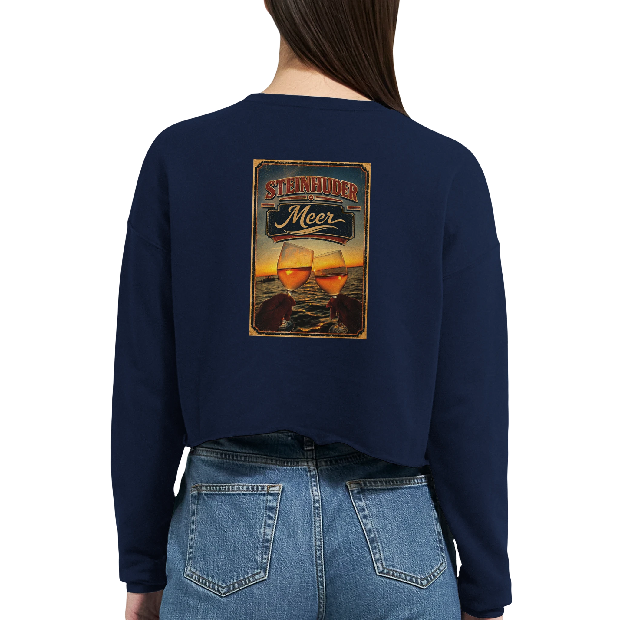 Damen-Pullover in Mauve mit Motiv „Stößchen bei Sunset“