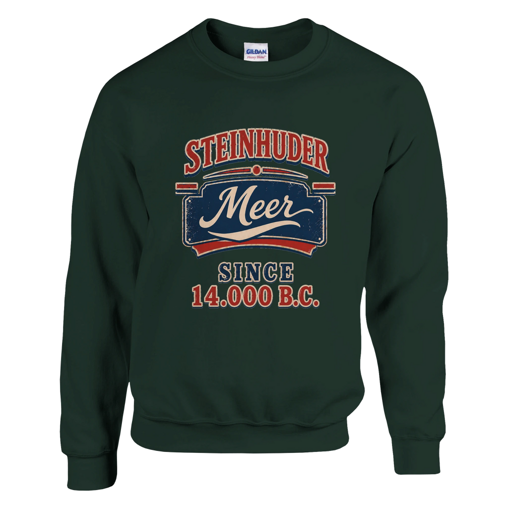 Pullover in Aschgrau mit Motiv „Since 14.000 B.C.“