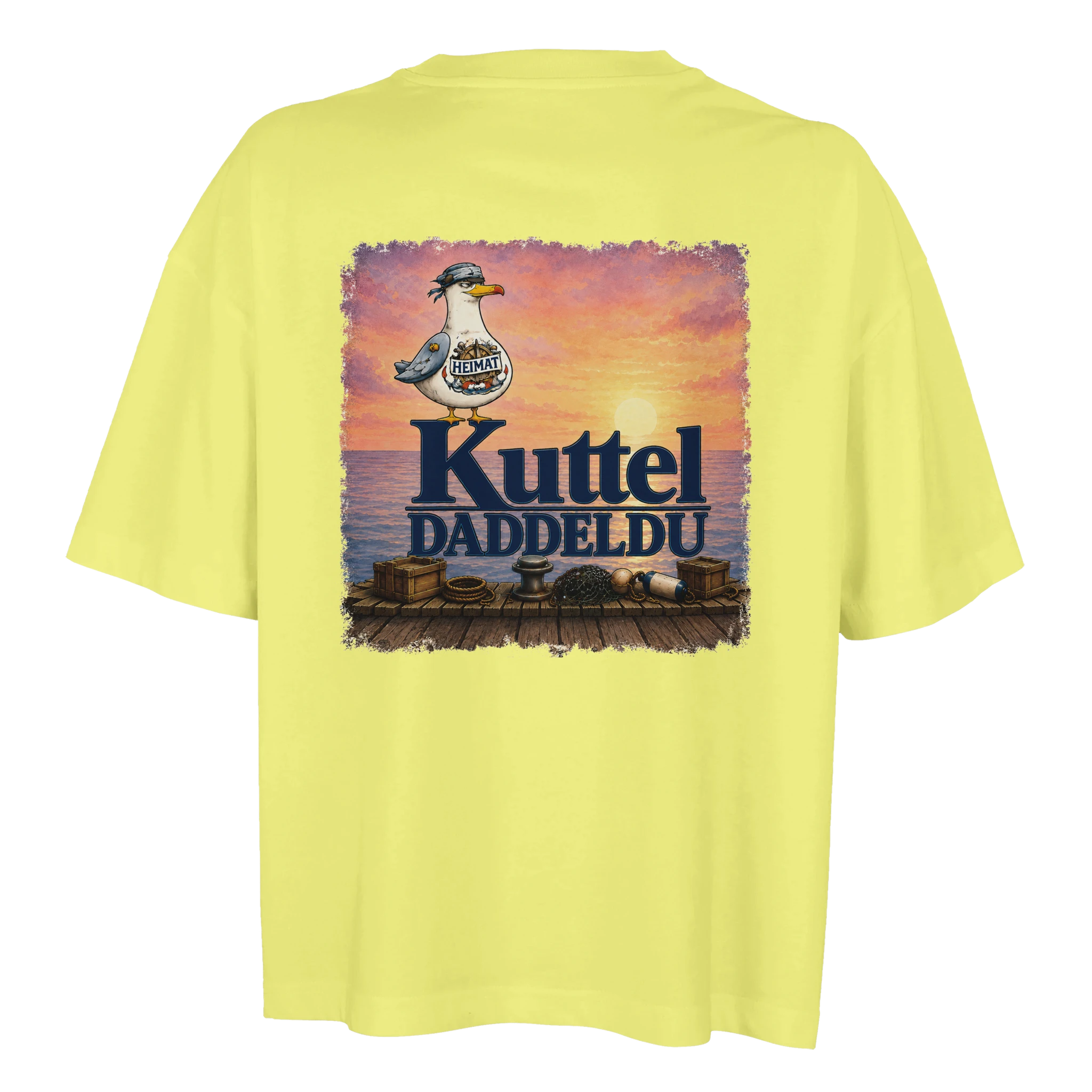 Damen-T-Shirt in Weiß mit Motiv „Kuttel Daddeldu“