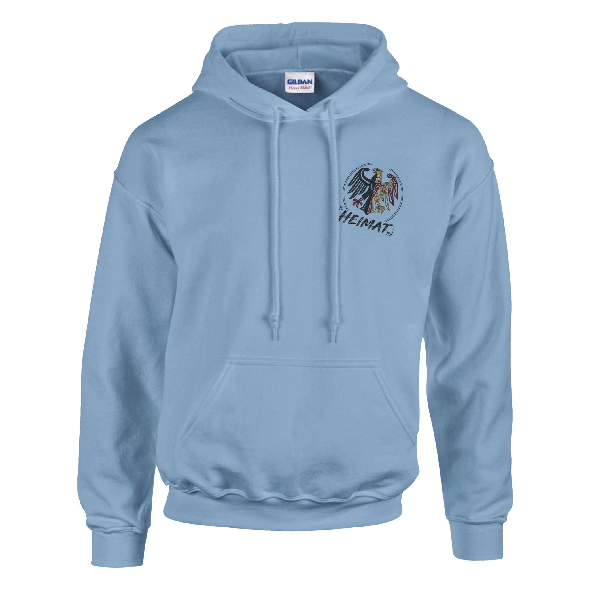 Hoodie in Aschgrau mit Motiv „Segler am Steinhuder Meer beim Sunset“