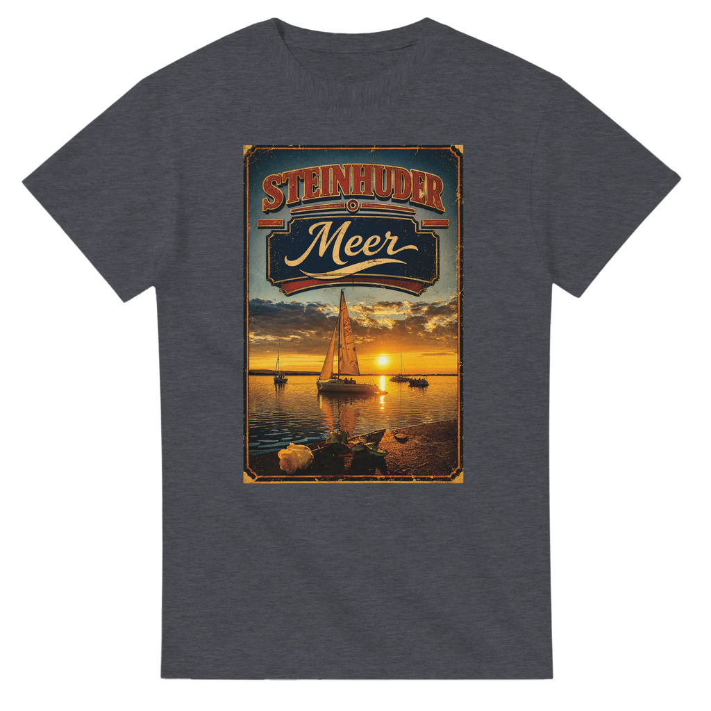 T-Shirt in Weiß mit Motiv „White Night am Wilhelmstein mit Sonnenuntergang“