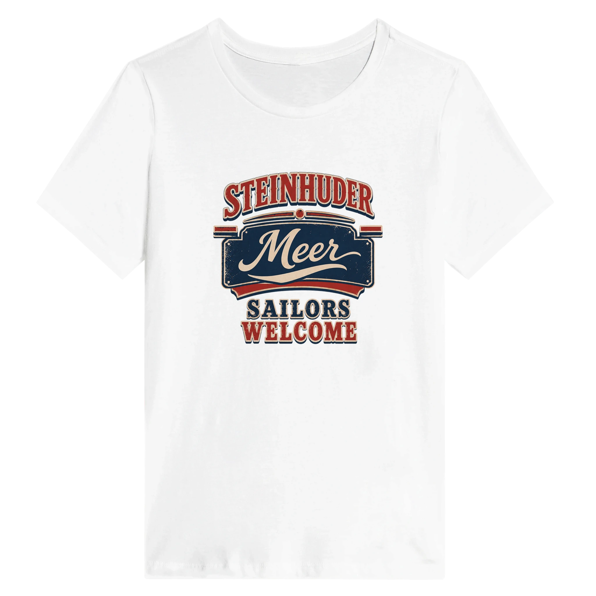 Damen-T-Shirt in Weiß mit Motiv „Sailors Welcome“