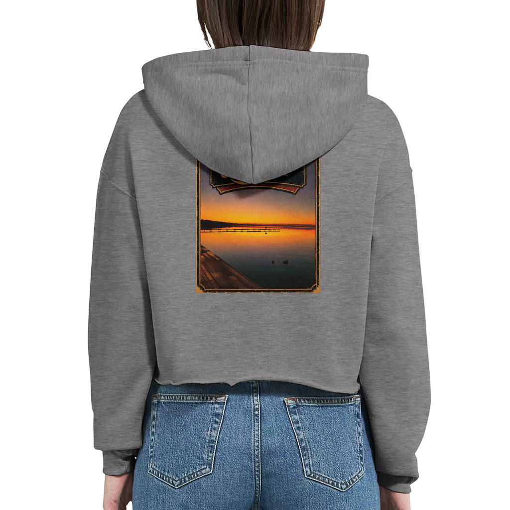 Damen-Hoodie in Weiß mit Motiv „Steg an der Planke“