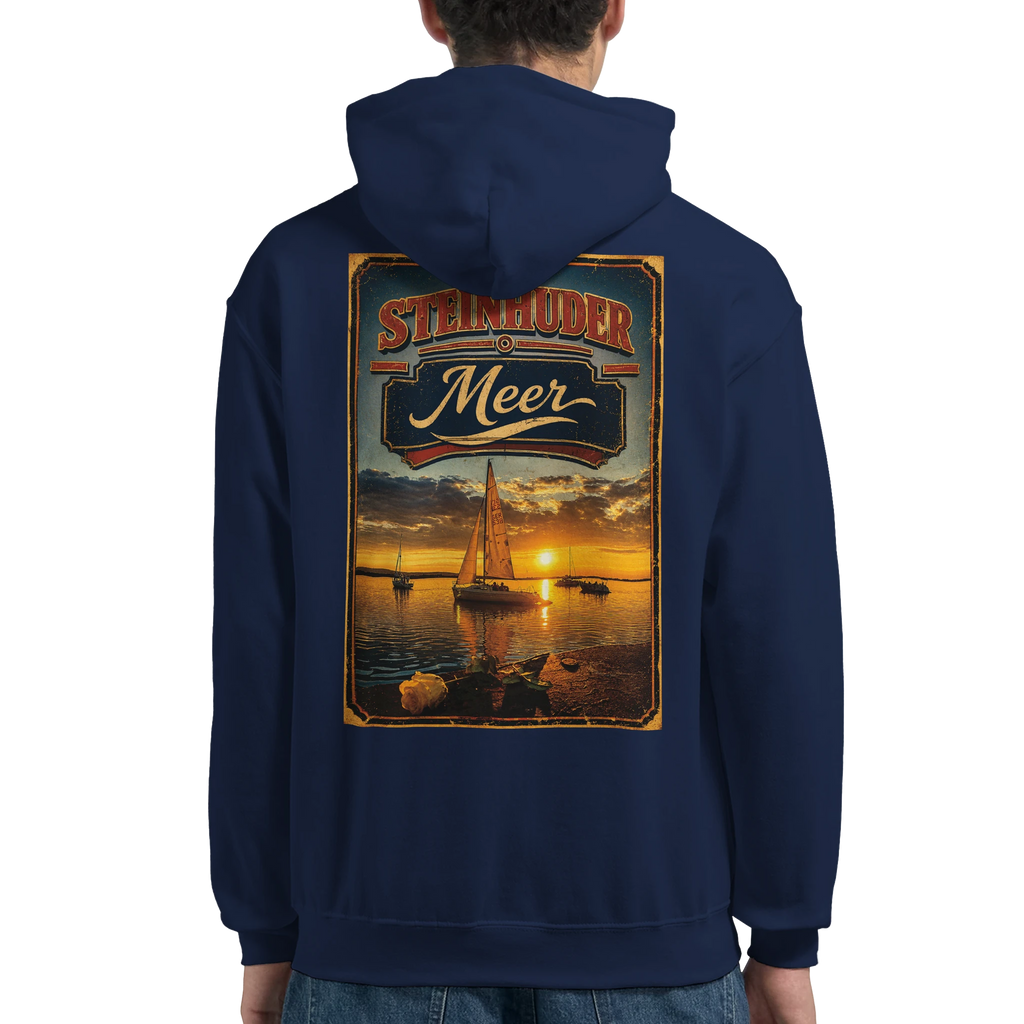 Hoodie in Weiß mit Motiv „White Night am Wilhelmstein im Sonnenuntergang“