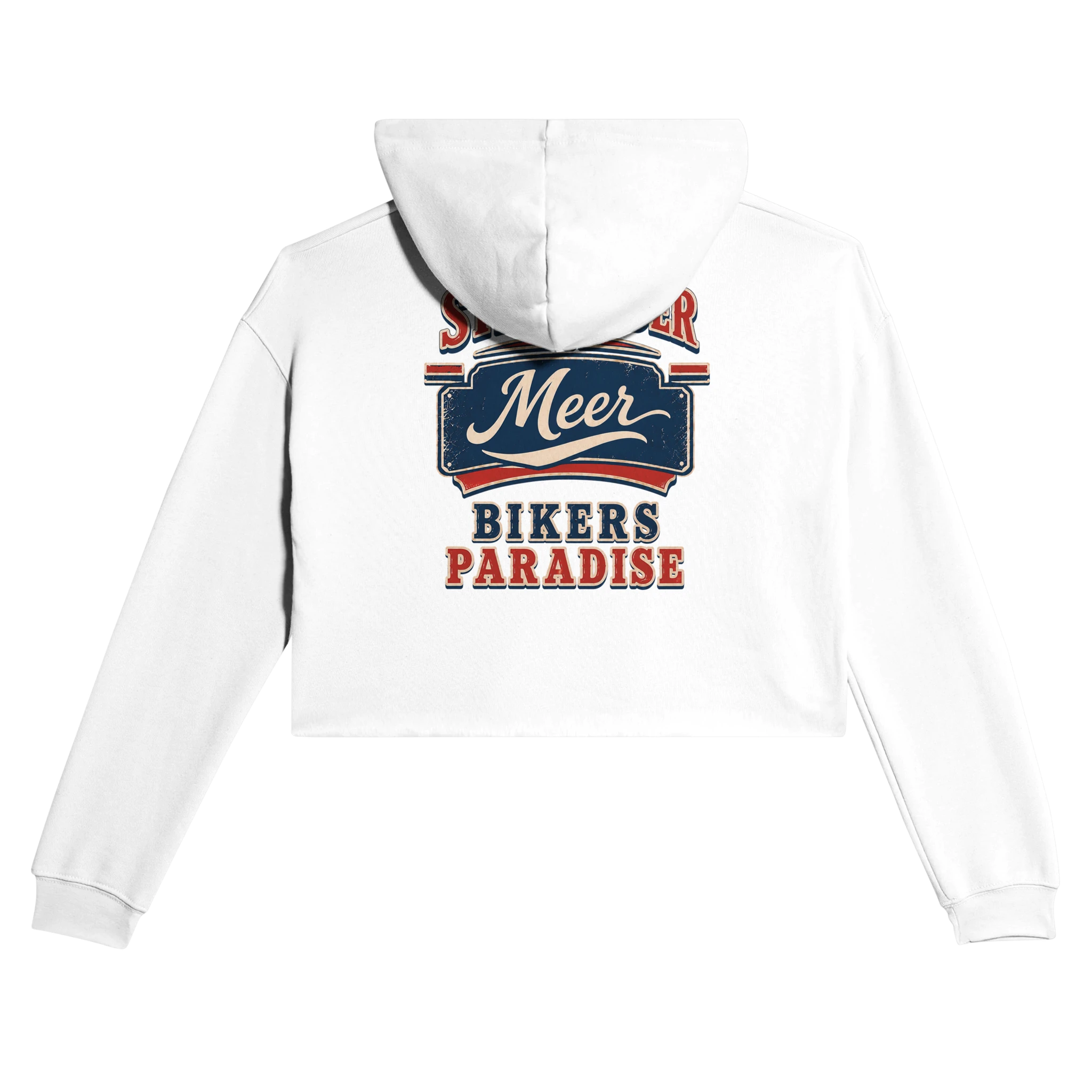 Damen-Hoodie in Pfirsich mit Motiv „Bikers Paradise“