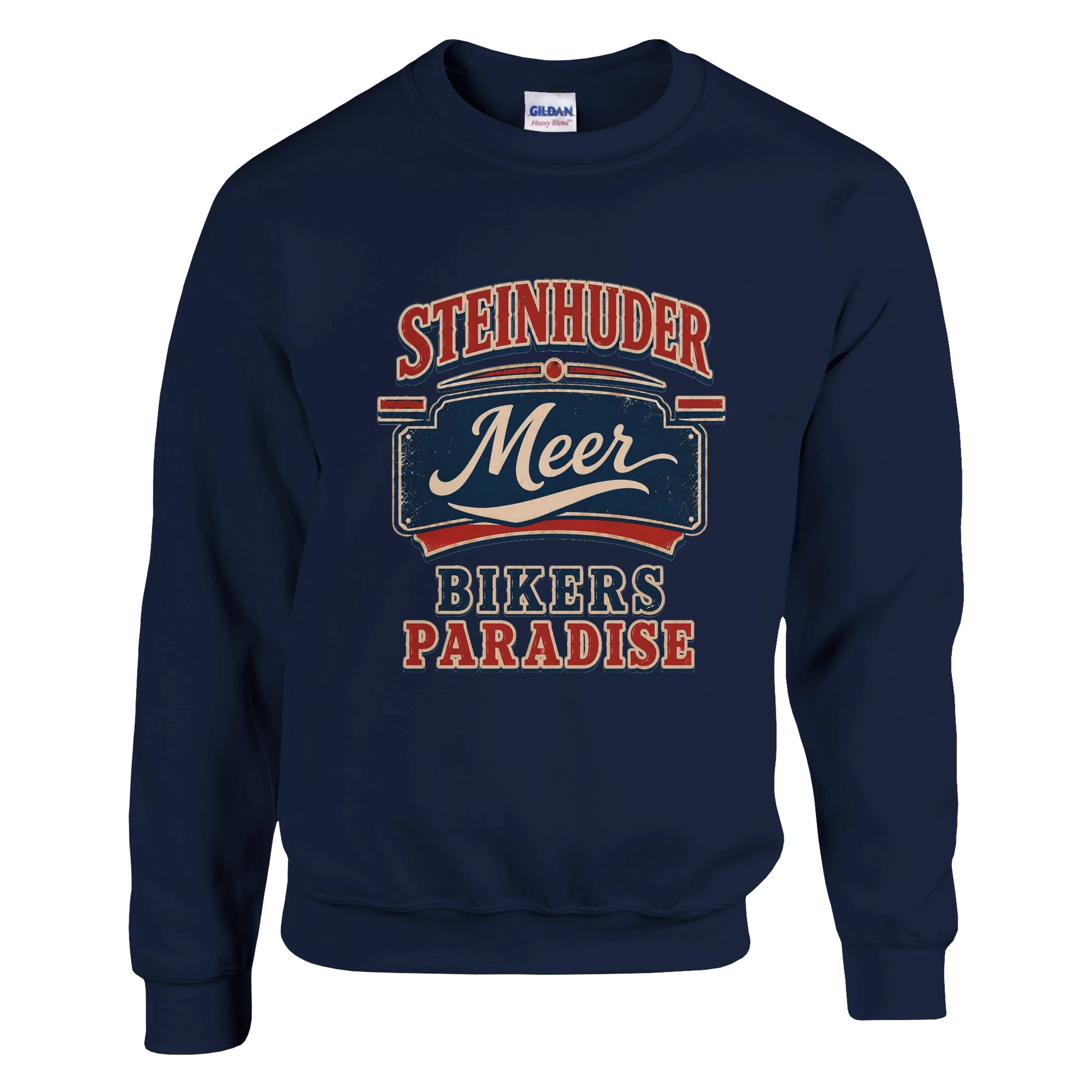 Pullover in Weiß mit Motiv „Bikers Paradise“