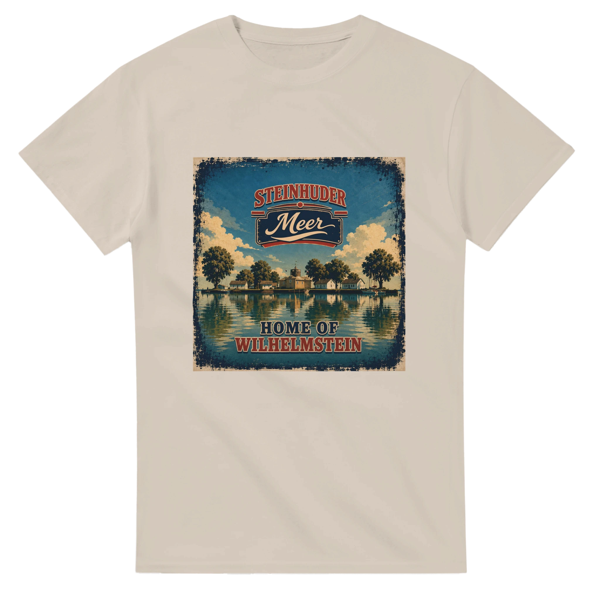 T-Shirt in Weiß mit Motiv „Insel Wilhelmstein“