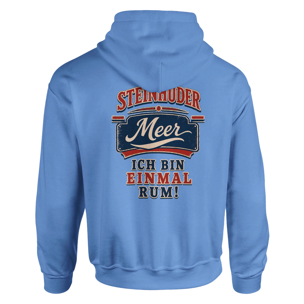 Hoodie in Aschgrau mit Motiv „Ich bin einmal rum“