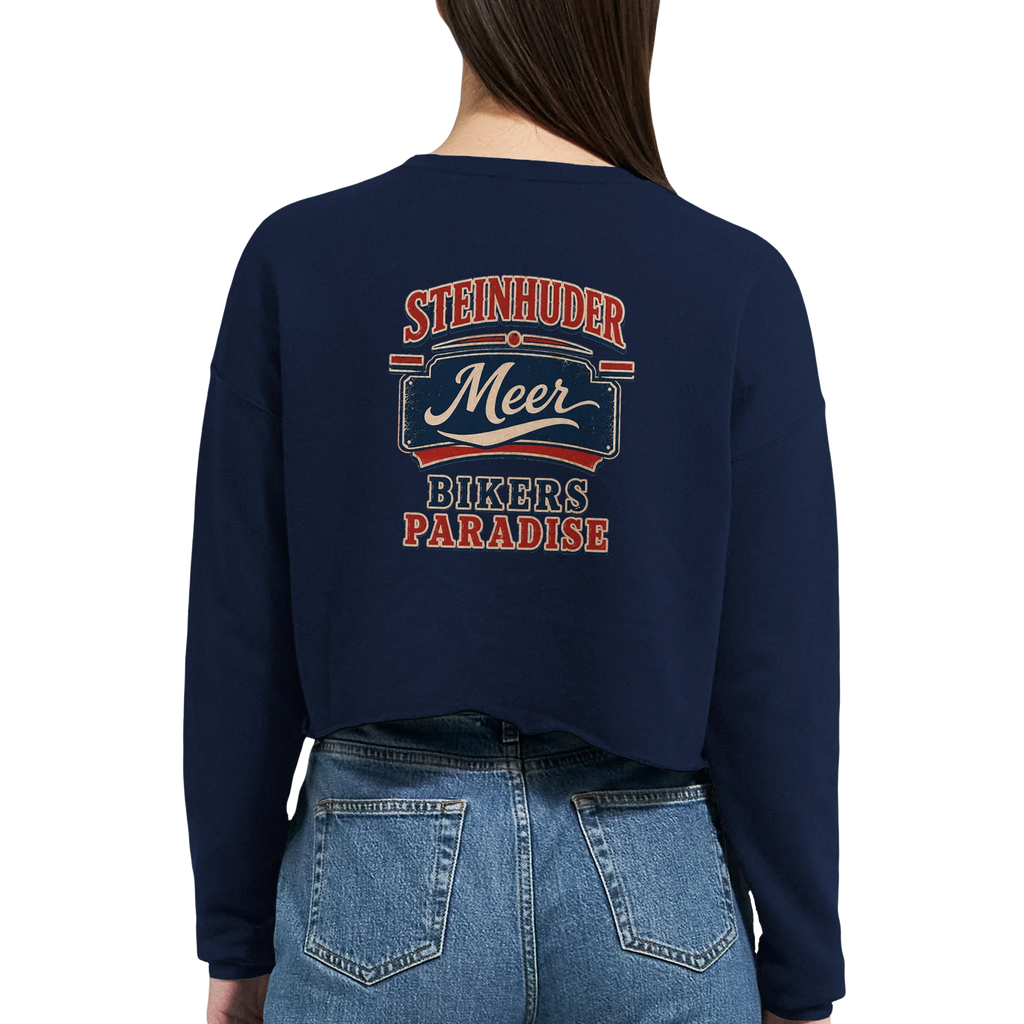Damen-Pullover in Staubblau mit Motiv „Bikers Paradise“