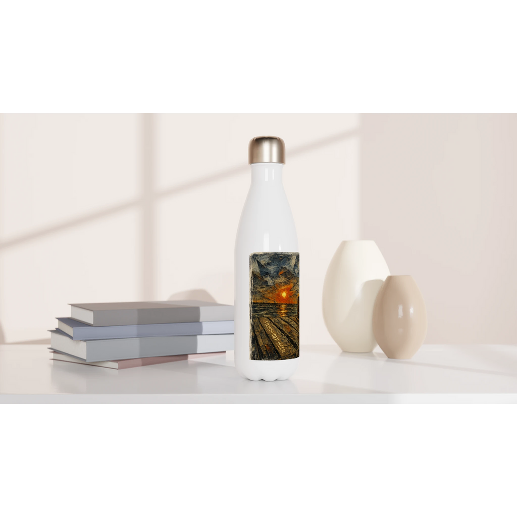 Weiße Edelstahl-Wasserflasche, 17 oz