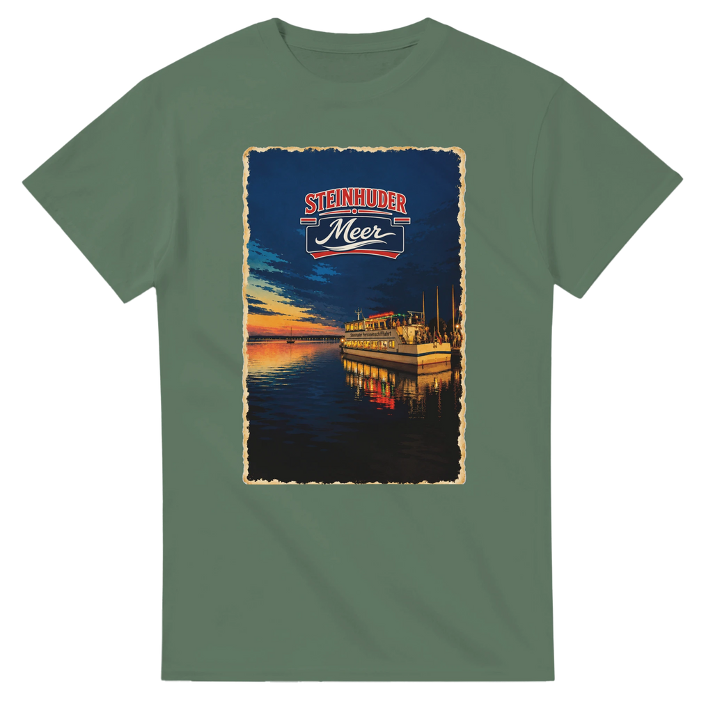 T-Shirt in Weiß mit Motiv „MS Steinhude Abendstimmung“