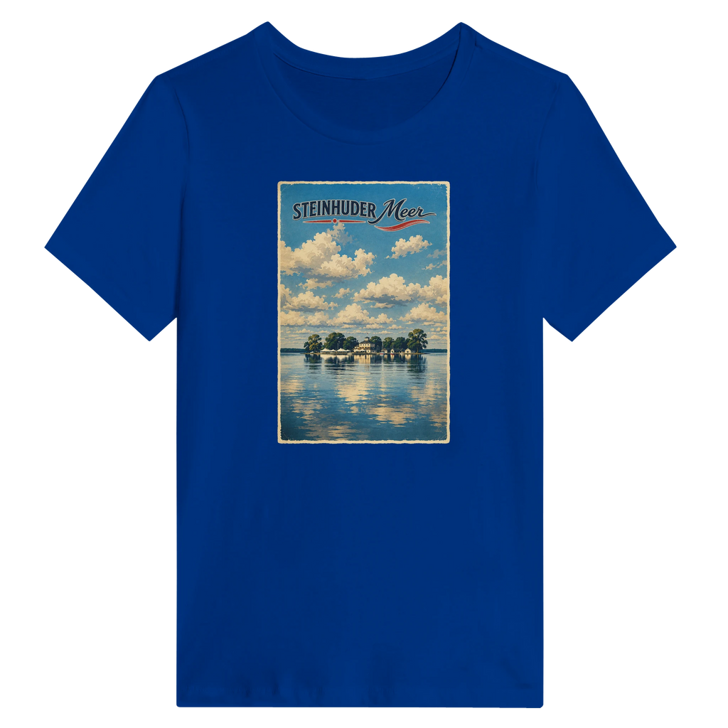 Damen-T-Shirt in Weiß mit Motiv „Wilhelmstein im Steinhuder Meer“