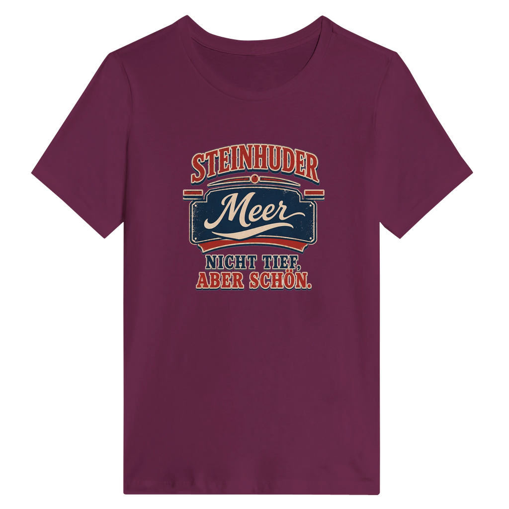Damen-T-Shirt in Weiß mit Motiv „Nicht tief, aber schön.“
