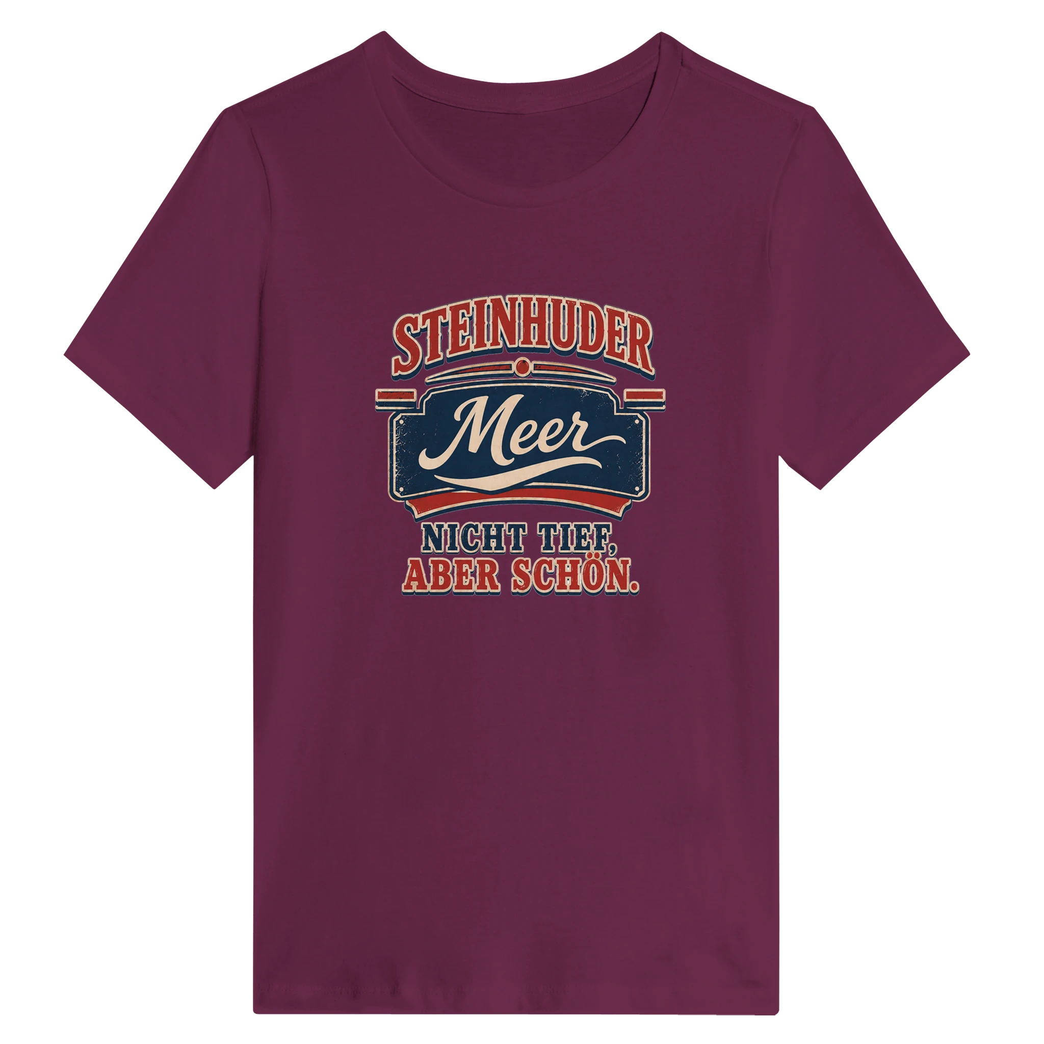 Damen-T-Shirt in Weiß mit Motiv „Nicht tief, aber schön.“