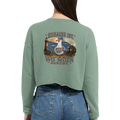 Damen-Pullover in Staubblau mit Motiv „Zuhause ist, wo Moin genügt. Möwe“