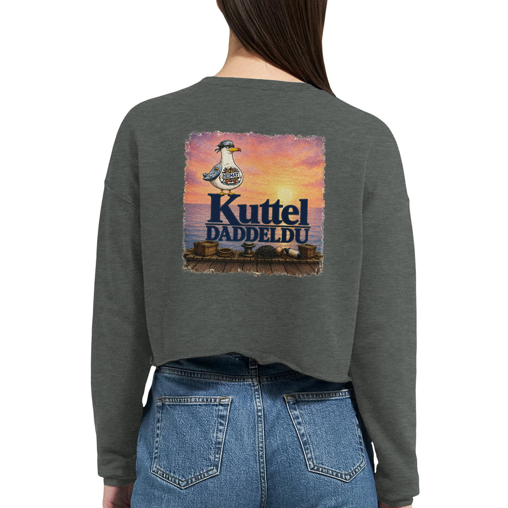 Damen-Pullover in Mauve mit Motiv „Kuttel Daddeldu“