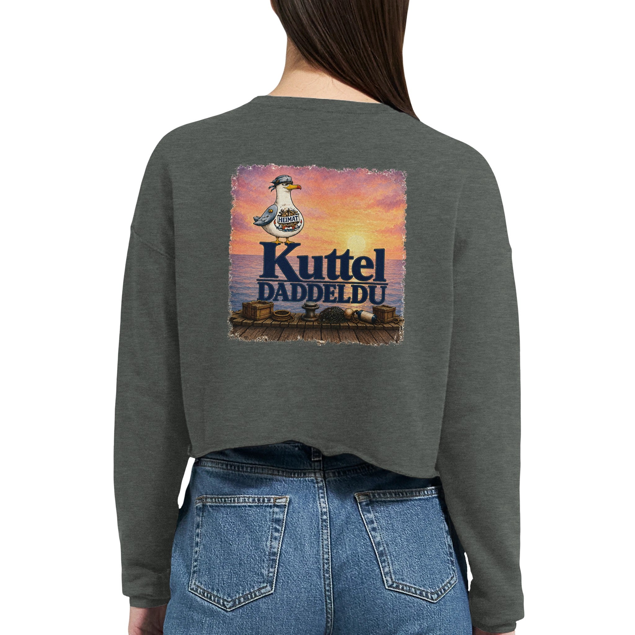 Damen-Pullover in Mauve mit Motiv „Kuttel Daddeldu“