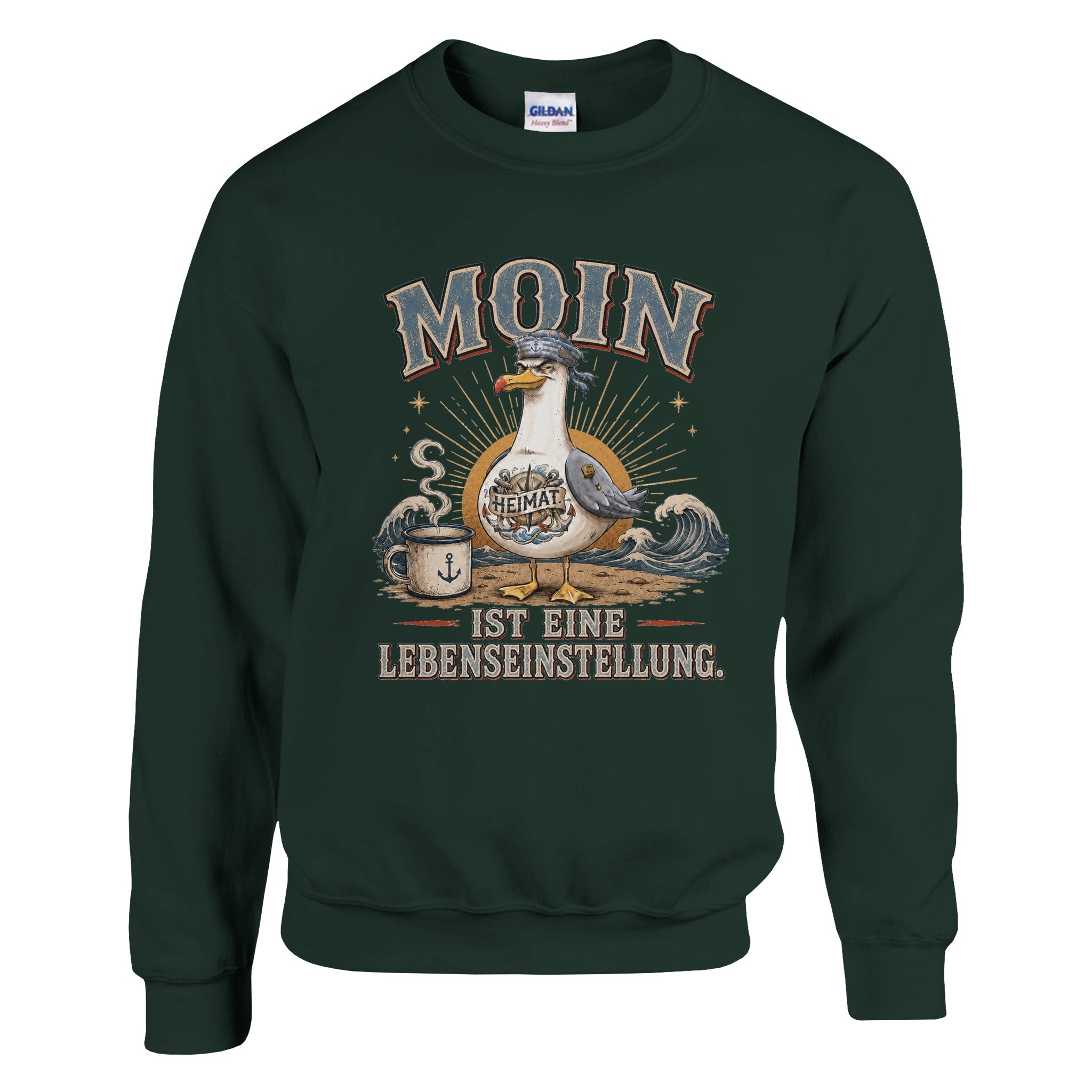 Pullover in Weiß mit Motiv „Mehr Gesabbel braucht keiner“