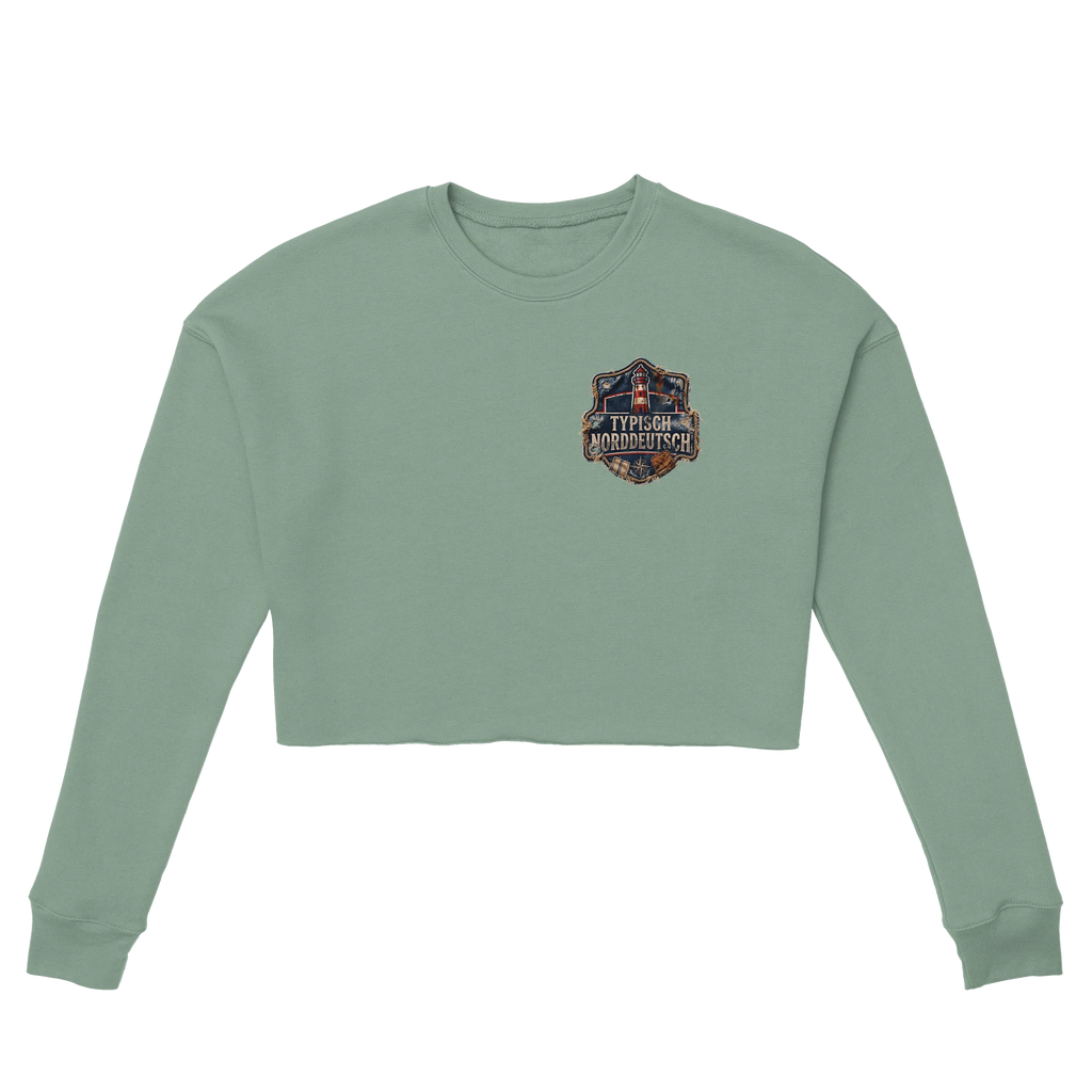 Damen-Pullover in Dunkelgrau meliert mit Motiv „Wind im Gesicht. Heimat im Herzen.“