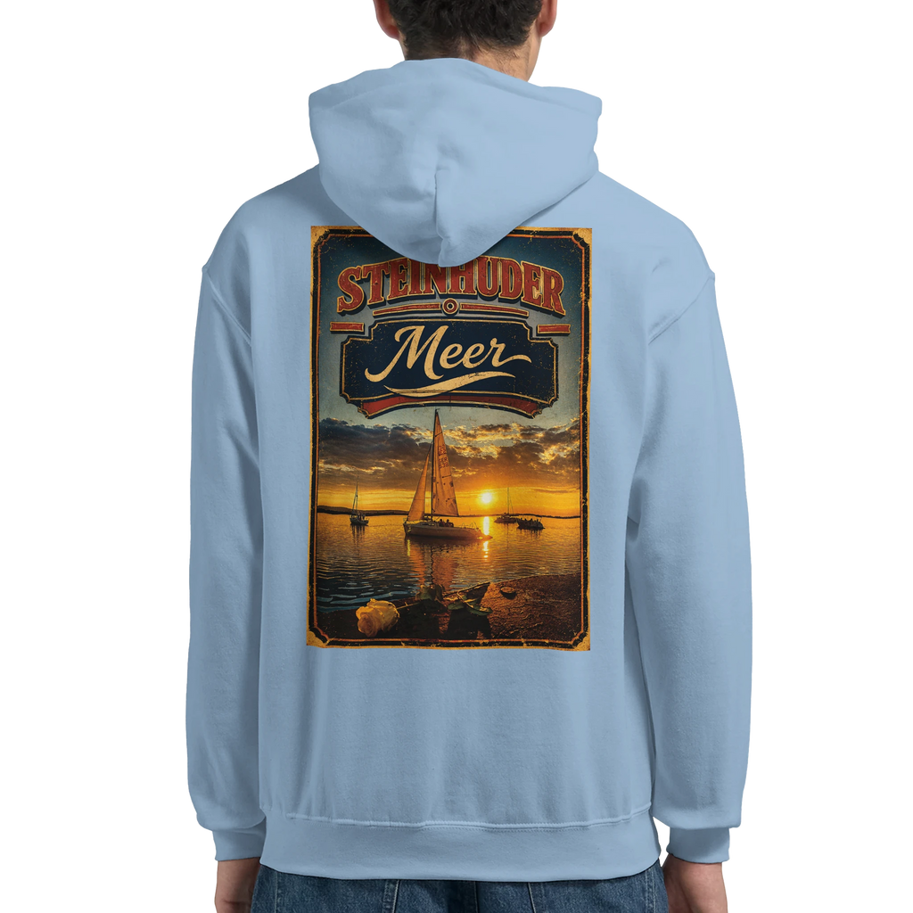 Hoodie in Weiß mit Motiv „White Night am Wilhelmstein im Sonnenuntergang“