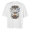 Damen-T-Shirt in Weiß mit Motiv „Steife Brise. Weiches Herz. Möwe“