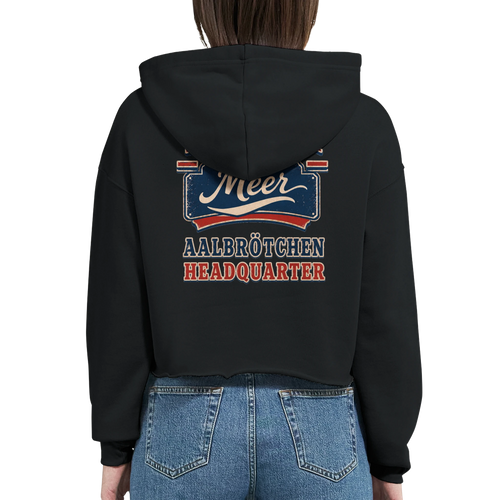 Damen-Hoodie in Weiß mit Motiv „Aalbrötchen“