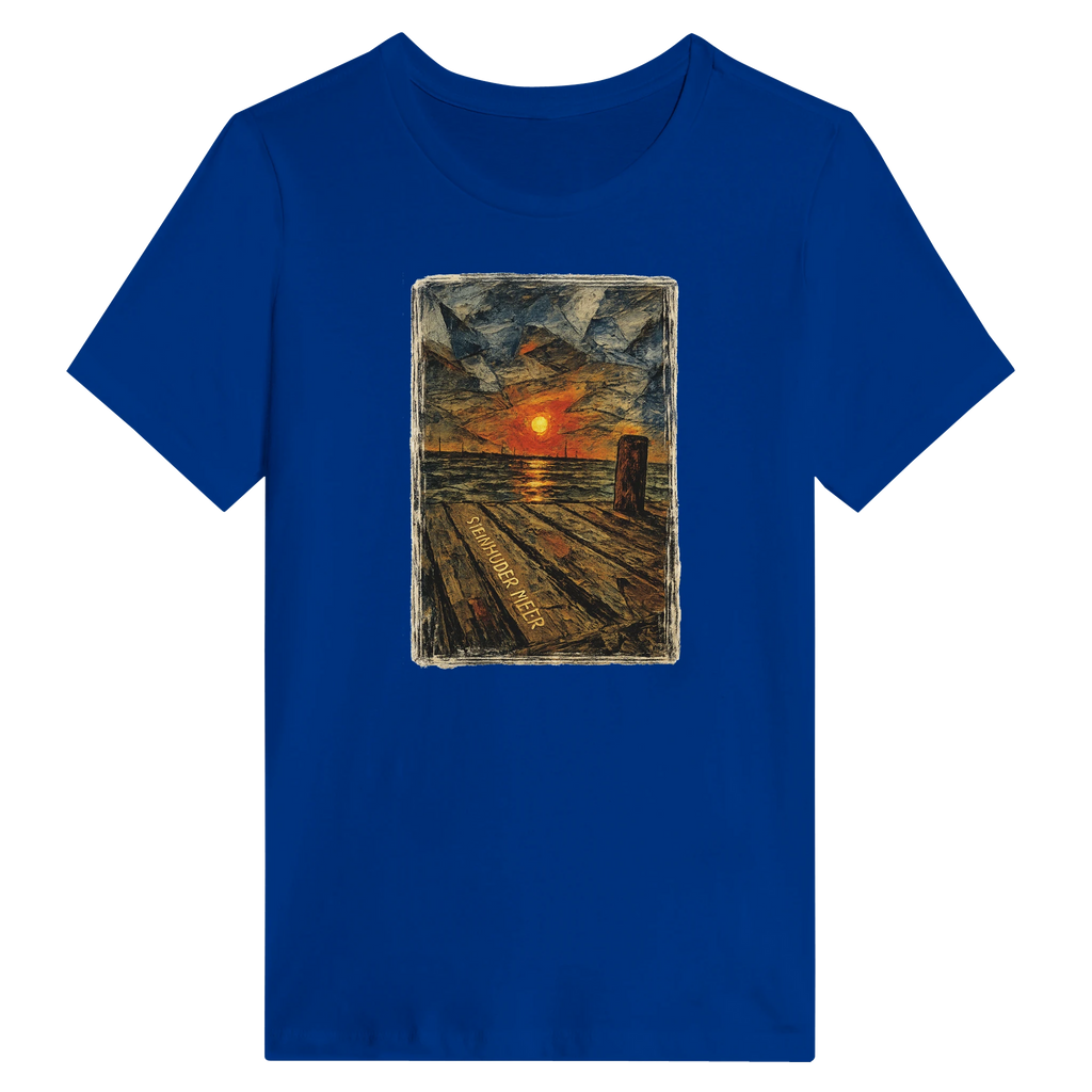 Damen-T-Shirt in Weiß mit Motiv „Steinhuder Meer Kunst“