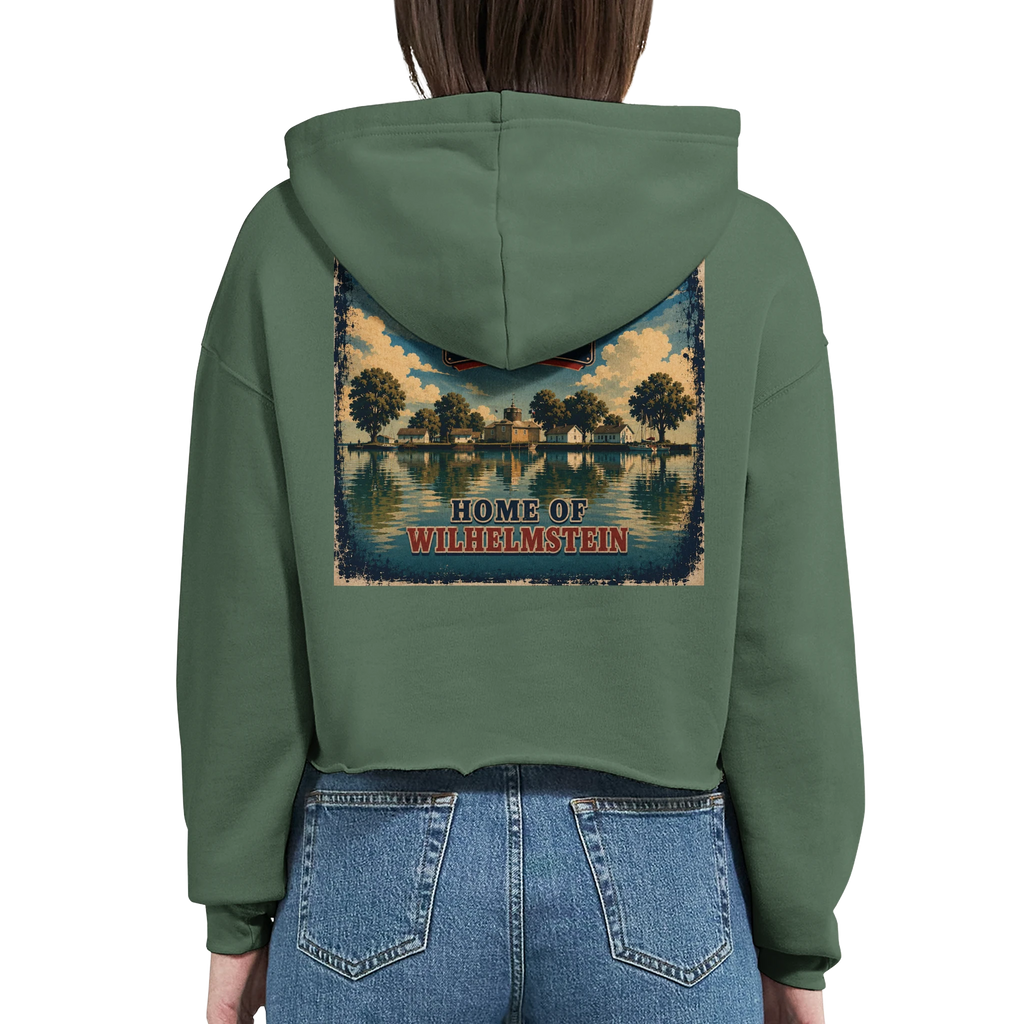 Damen-Hoodie in Weiß mit Motiv „Insel Wilhelmstein“
