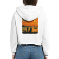 Damen-Hoodie in Weiß mit Motiv „Familie beim Sunset“