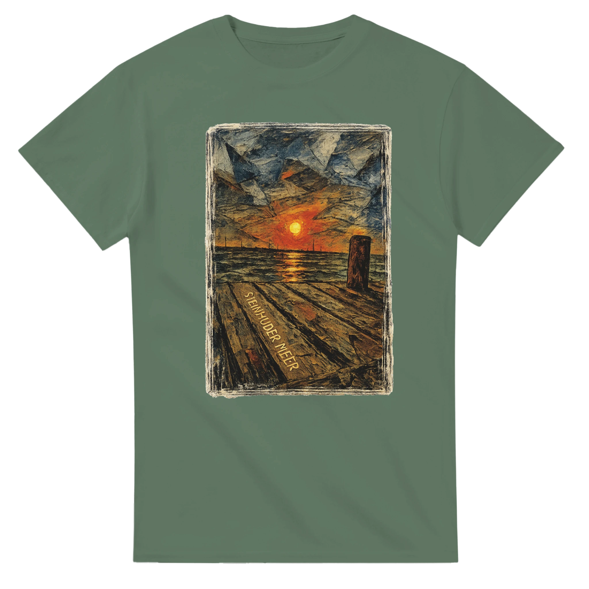 T-Shirt in Weiß mit Motiv „Steinhuder Meer Kunst“