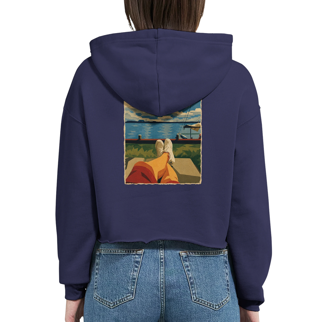 Damen-Hoodie in Weiß mit Motiv „Chillout“