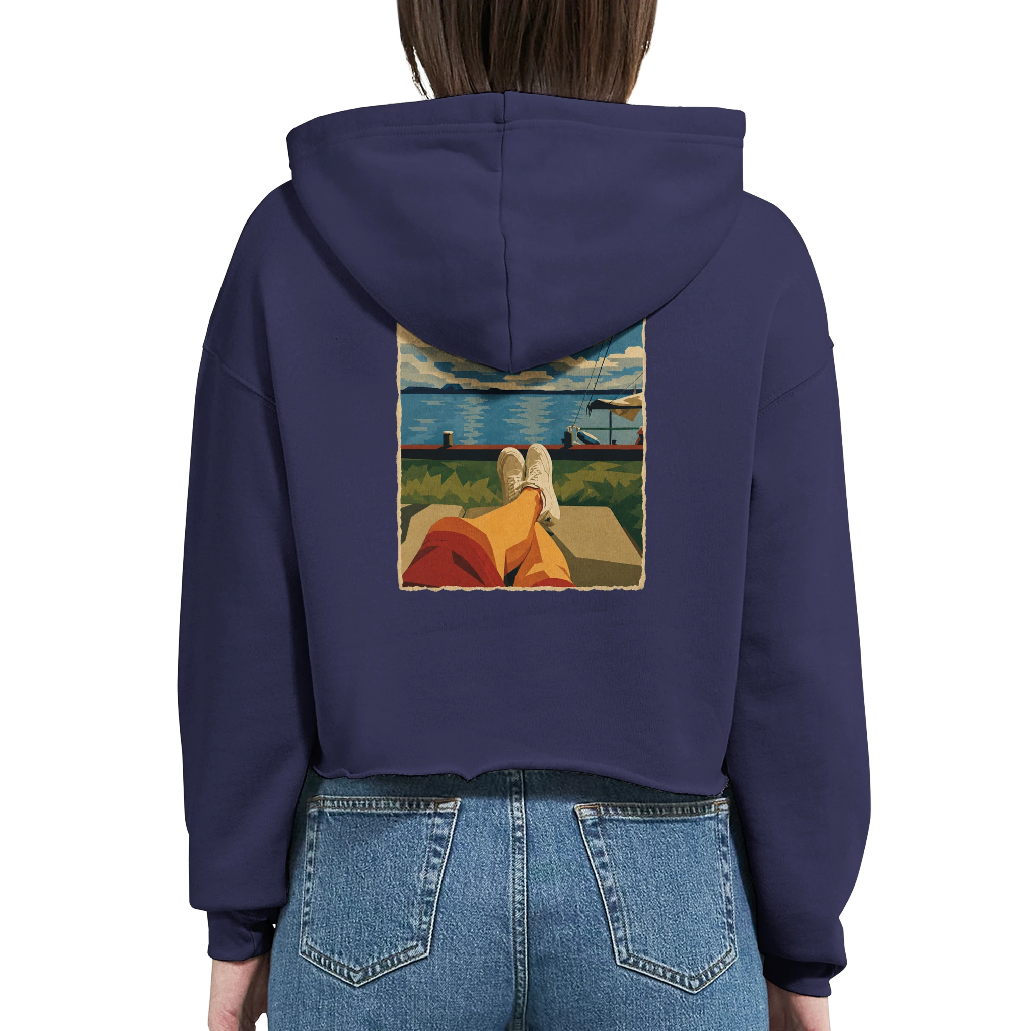 Damen-Hoodie in Weiß mit Motiv „Chillout“