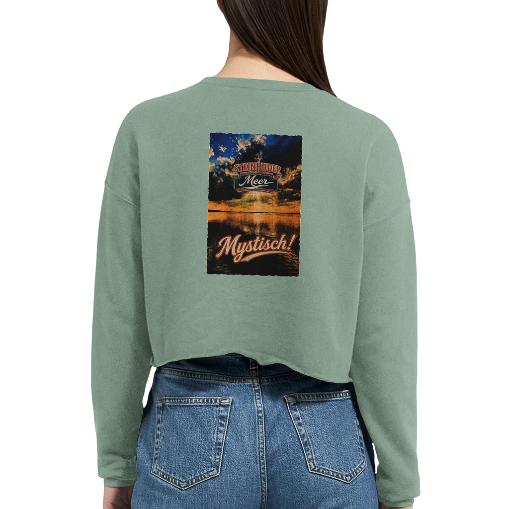 Damen-Pullover in Staubblau mit Motiv „Mystisch“